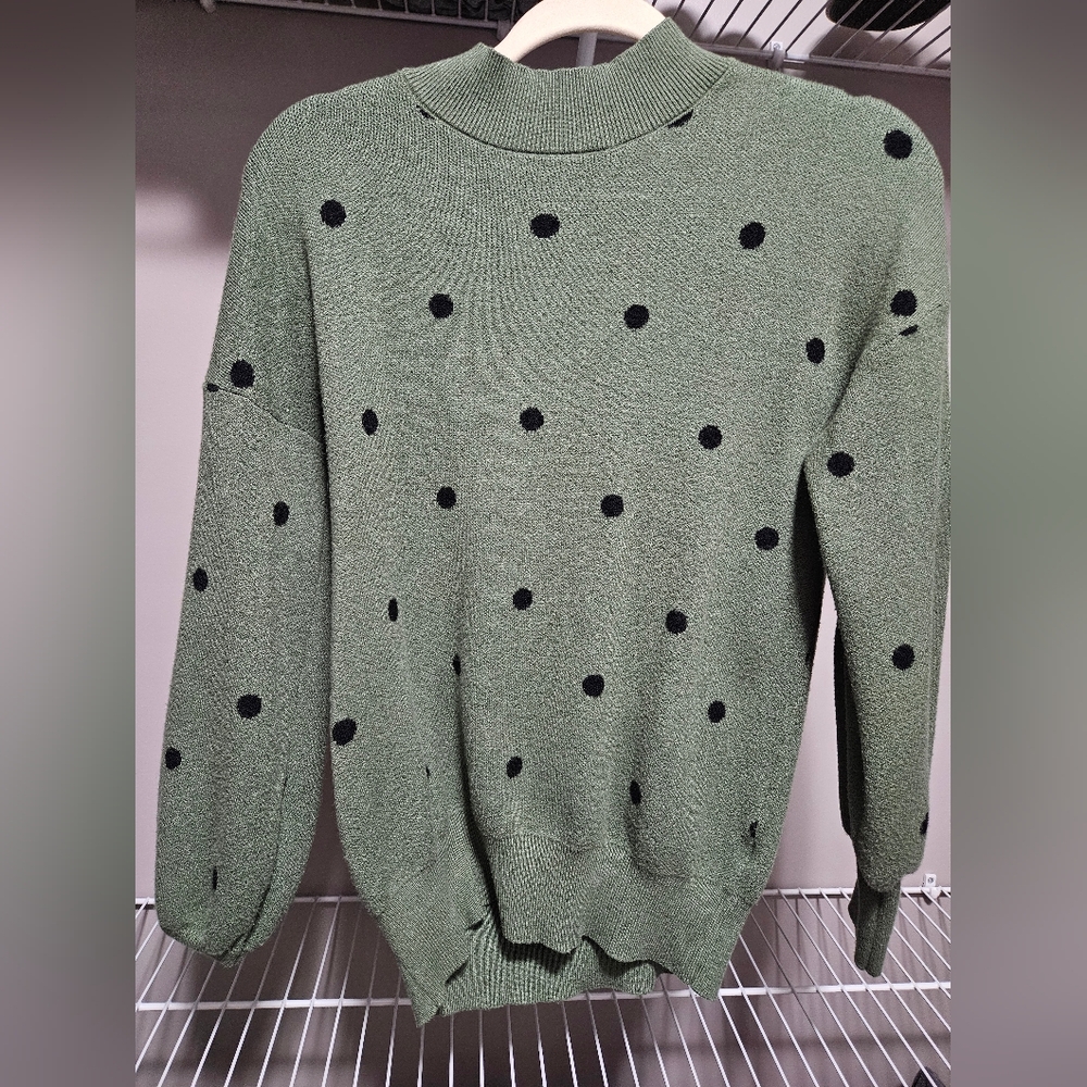 Green Polka Dot Sweater